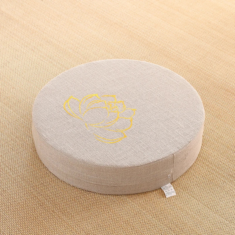 Coussin de méditation amovible en lin ,confort et sérénité 40×6 cm