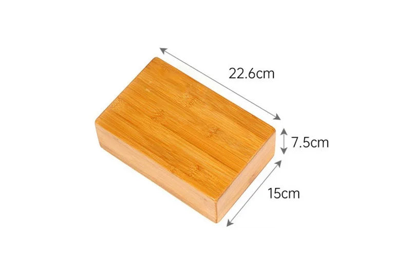 Bloc de Yoga en bambou naturel – stabilité et équilibre durable-23×15×7,5 cm