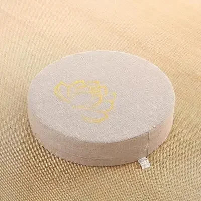 Coussin de méditation amovible en lin ,confort et sérénité 40×6 cm
