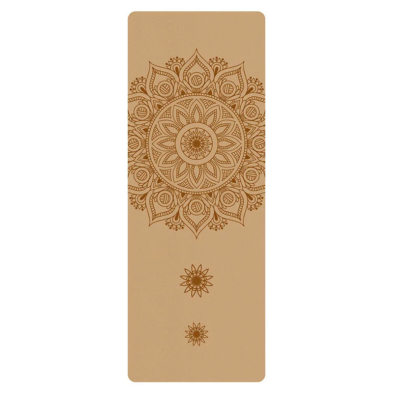 Tapis de Yoga Premium en liège et caoutchouc naturel – 183 × 68cm – Antidérapant, Édition motifs