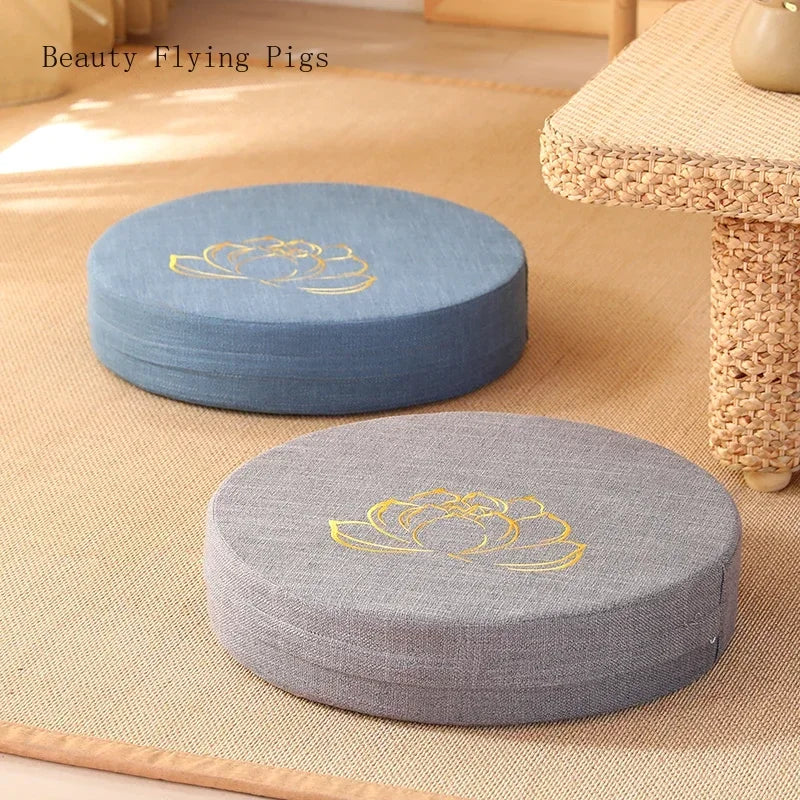 Coussin de méditation amovible en lin ,confort et sérénité 40×6 cm