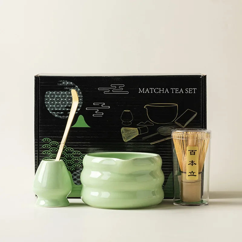 Ensemble Matcha japonais fait à la main, kit matcha traditionnel 4 pièces