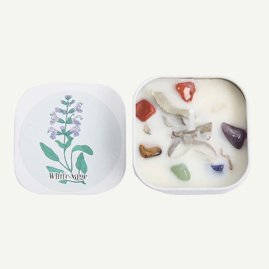 Bougie parfumée Cristal Naturel – Purifie et apaise l’ambiance