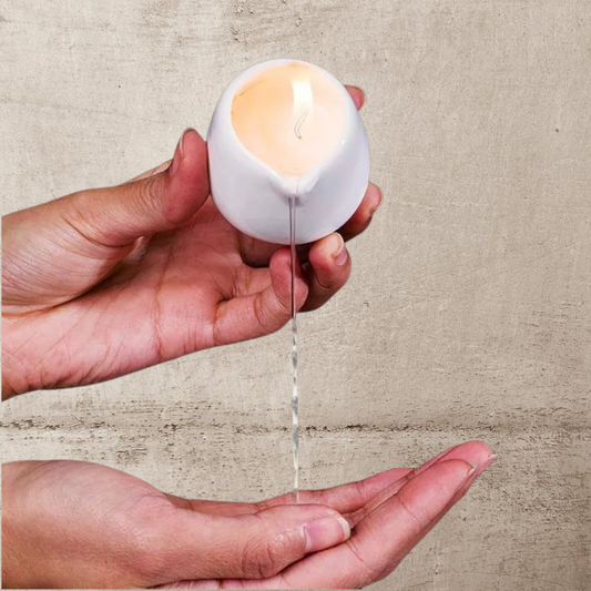 Bougie de Massage en Céramique Blanche -Cire de coco- Huile Essentielle Sweet Orange - 60ml