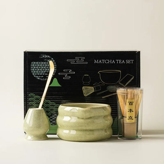 Ensemble Matcha japonais fait à la main, kit matcha traditionnel 4 pièces