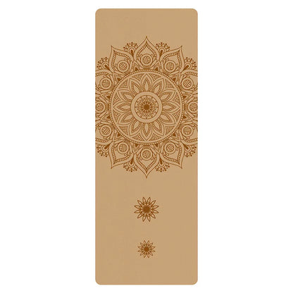 Tapis de Yoga Premium en liège et caoutchouc naturel – 183 × 68cm – Antidérapant, Édition motifs