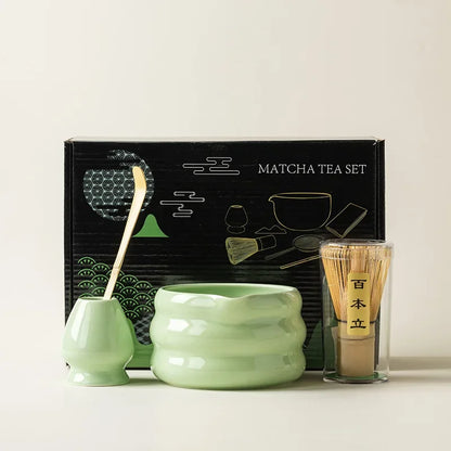 Ensemble Matcha japonais fait à la main, kit matcha traditionnel 4 pièces